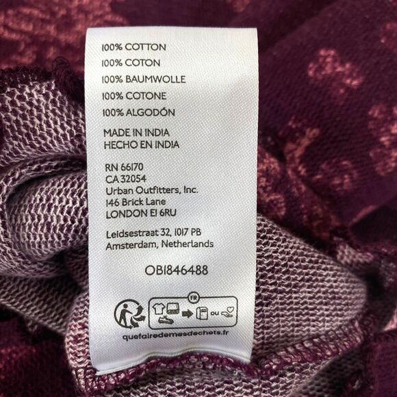 Free People Floral Layered Knit Skirt Large Multicolor Lettuce Hem Stretch Flaws - Picture 11 of 16